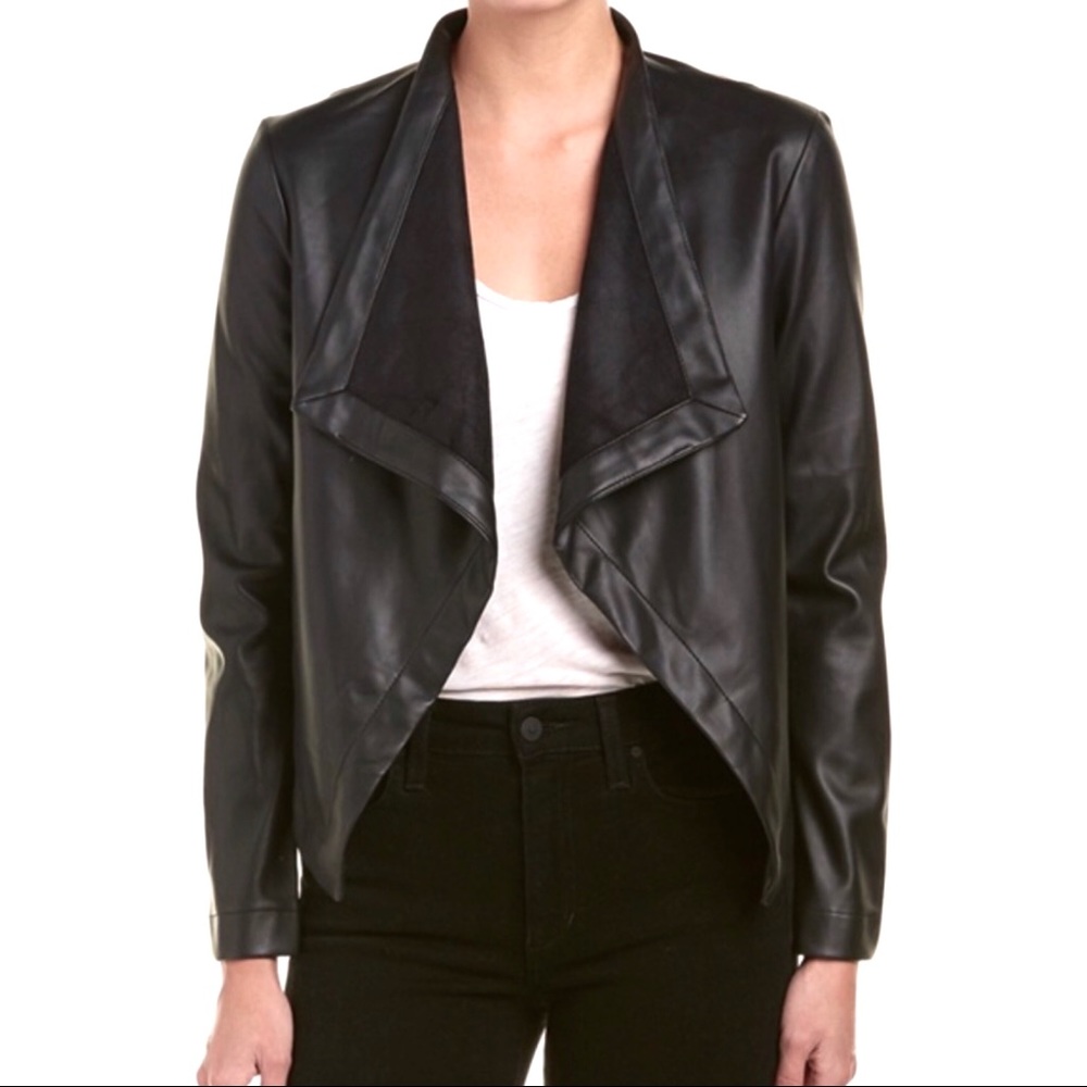 BB Dakota waterfall drape front leather jacket XS - Picture 8 of 8